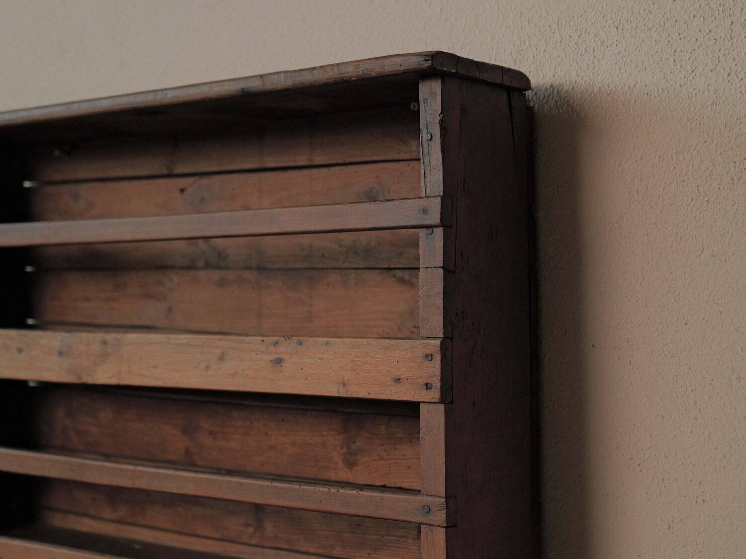 Antique solid wood wall shelf, France, 19th century