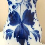 Carafe, antique jug, porcelain with stylised cobalt blue decorations, Art Deco.
