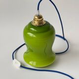Vintage green opaline portable lamp