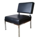 Chrome metal and imitation leather armchair from the 50s