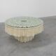 Monumental dining table with glass top and macramé, Italy