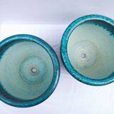 Pair of Accolay vintage ceramic pot cover