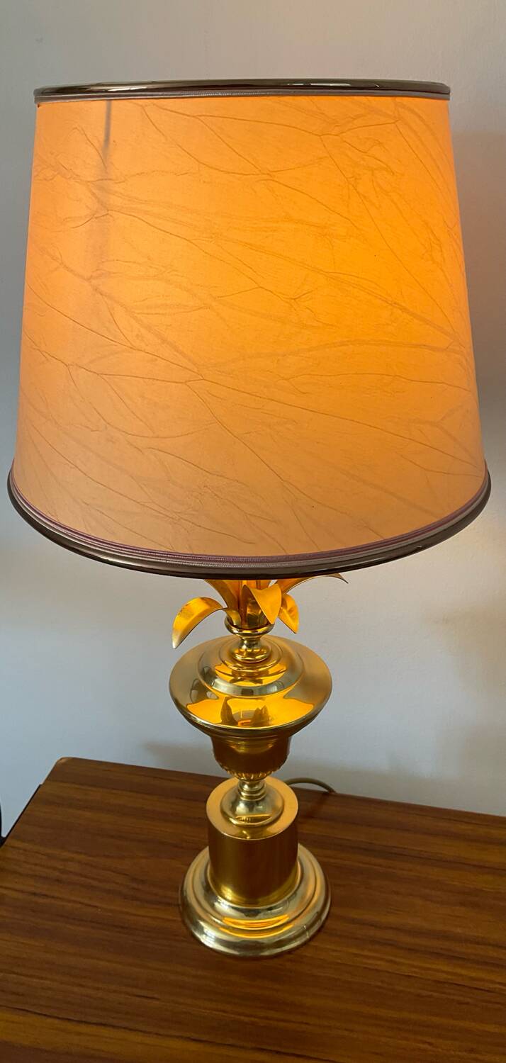 Vintage brass spike lamp from the 70s