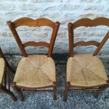 Set of 15 straw chairs
