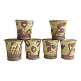 Ensemble de six tasses ''Yunomi'' Art Japonais