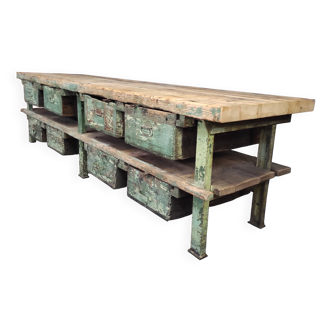 Industrial workbench – metal drawer cabinet with 8 drawers