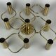 60s 70s 9-bulb ceiling lamp from Leola Leuchten Germany in brass