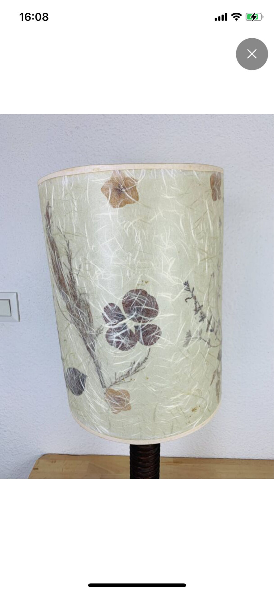 Lampe brutaliste art populaire 73 cm, bois tourné