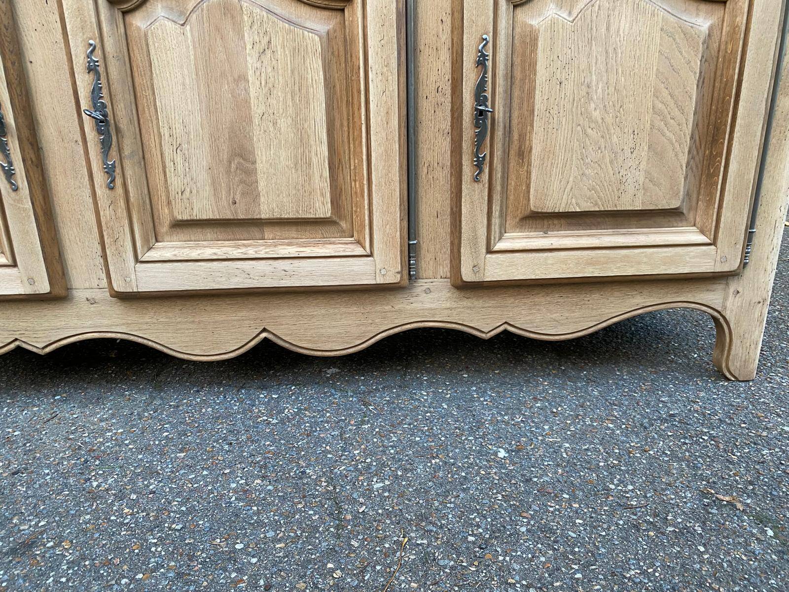 Renovated sideboard in solid oak from the 19th century, 190cm.