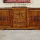 Enfilade en noyer massif, plateaux en marbre noir