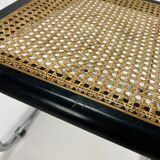 Tubular frame and cane cantilever arm chairs by Marcel Breuer, italy, 1970s