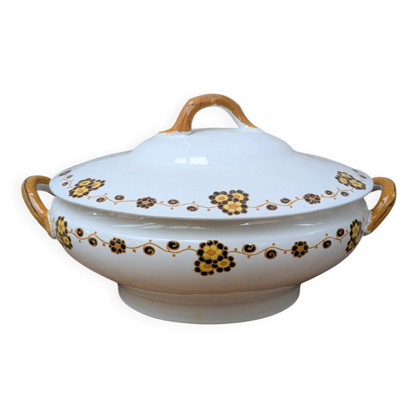 Soupière Flory Boch Frères La Louvière - style terre de fer - déco vintage