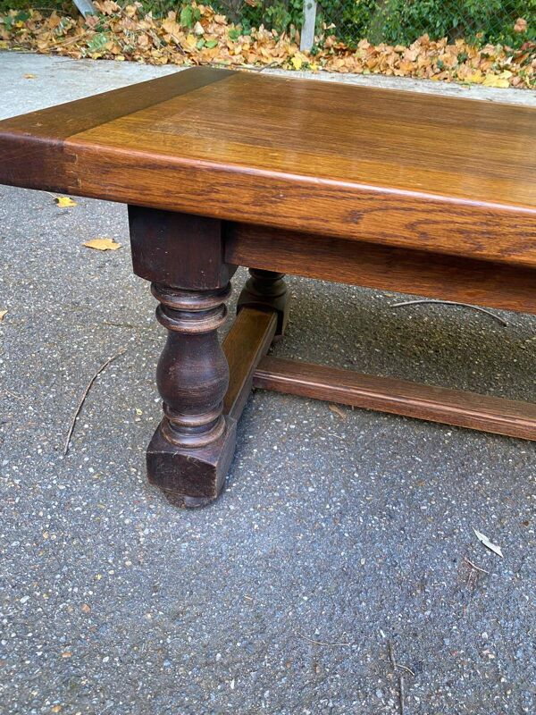 Banc de ferme vintage du 19ème en bois massif 250cm