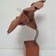Lampe fleur bois massif vintage années