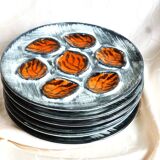 Hand-painted oyster plates - Plates from Pornic, France