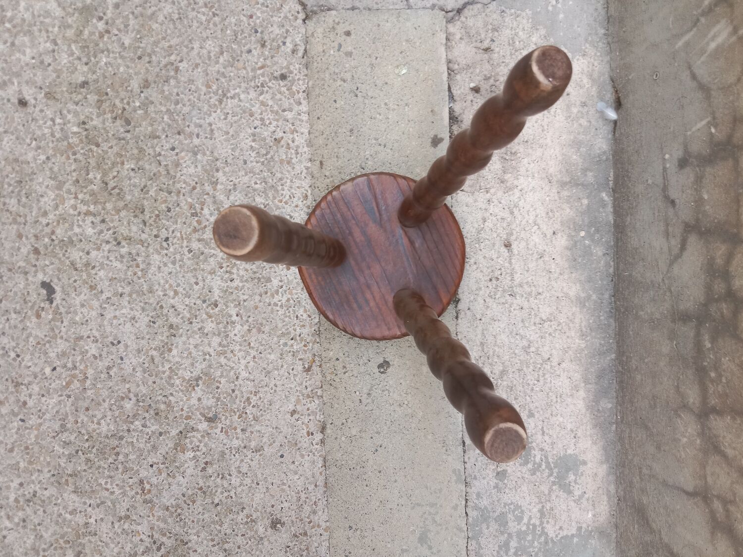 Beaded wood tripod stool