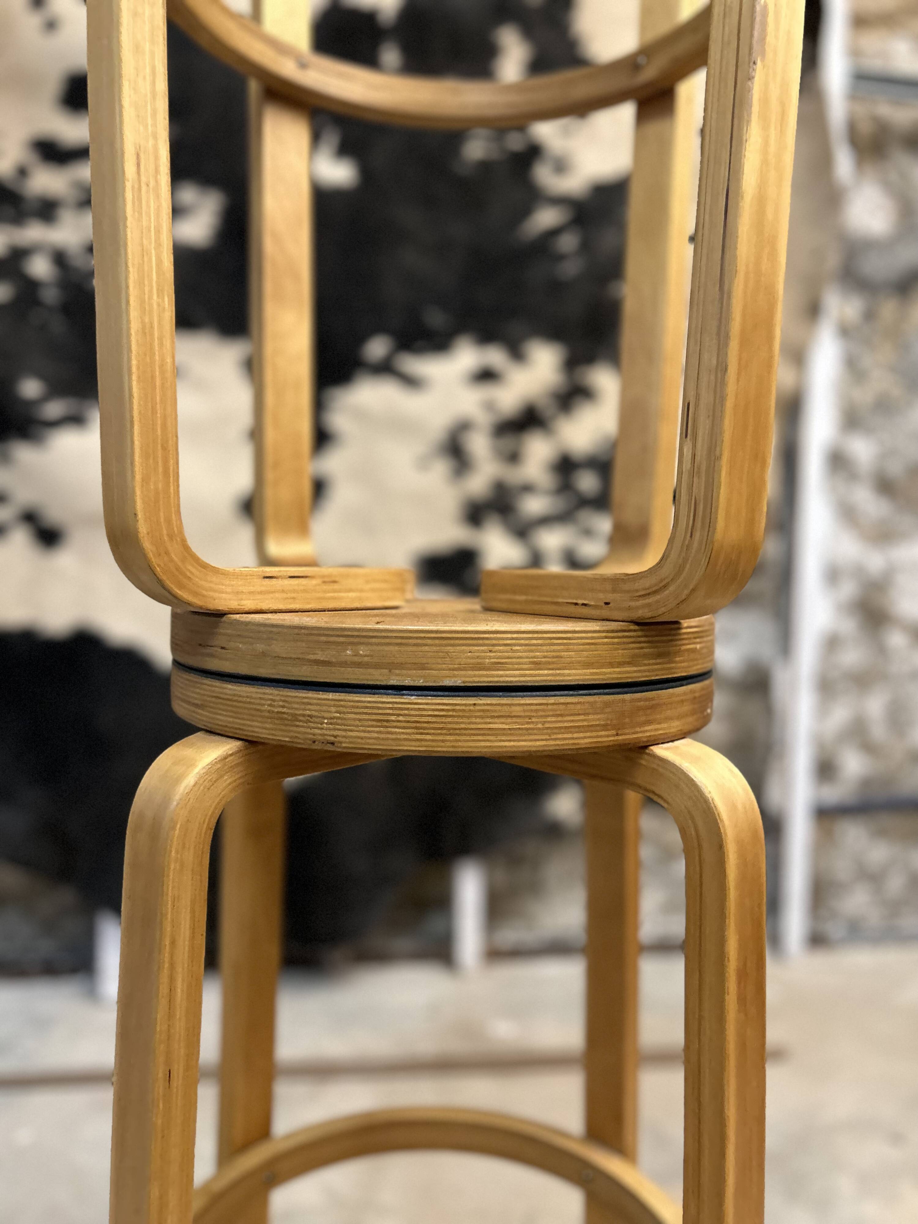 Pair of Alvar Aalto bar stools, 1960s