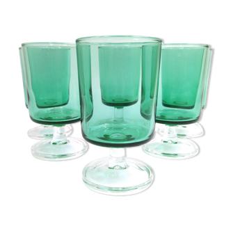 Set of 6 glasses of white wine vintage rider model