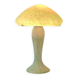 Grey-green mushroom lamp in glass