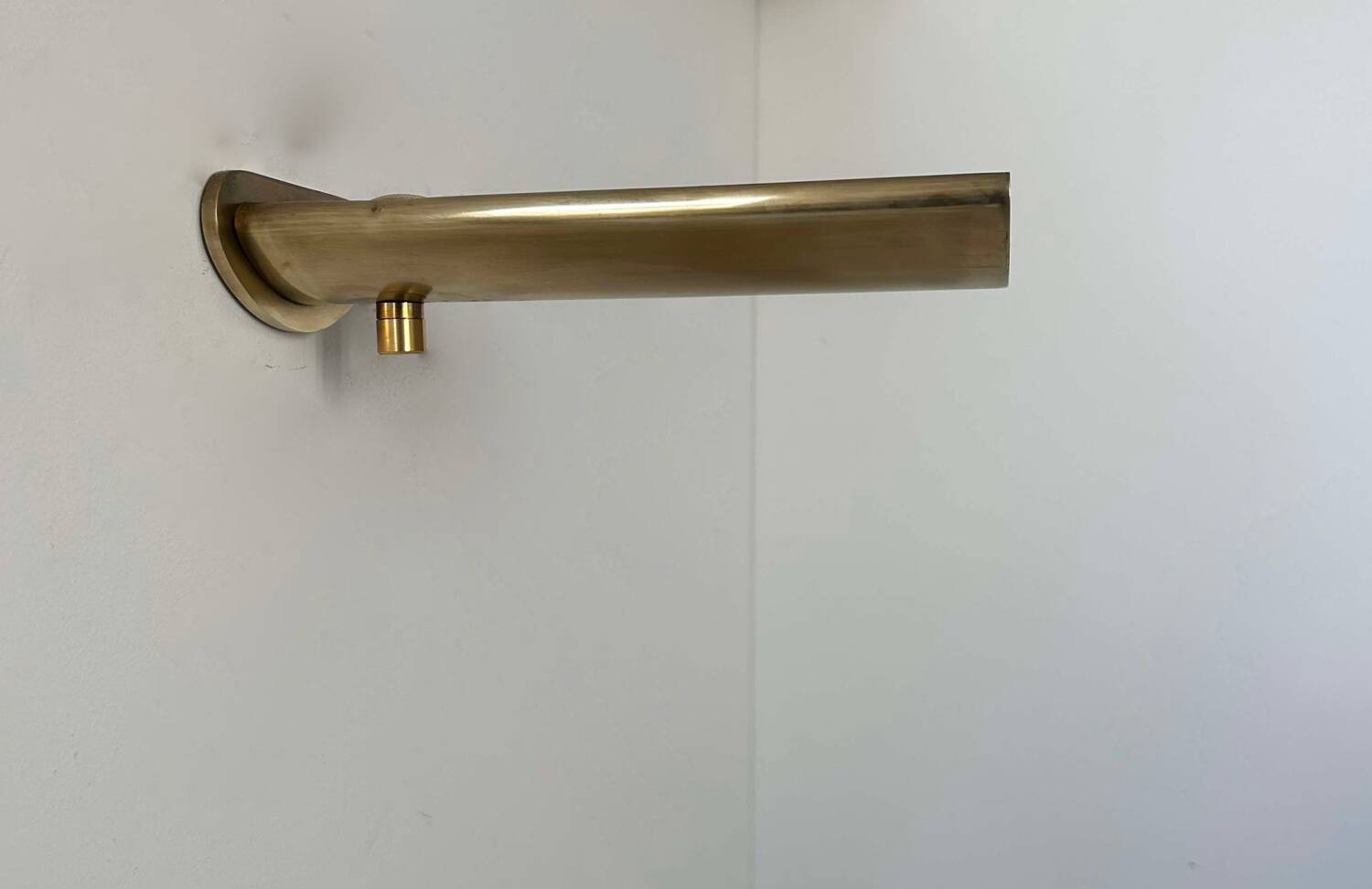 Vintage wall light with dimmer, solid brass, France 1970