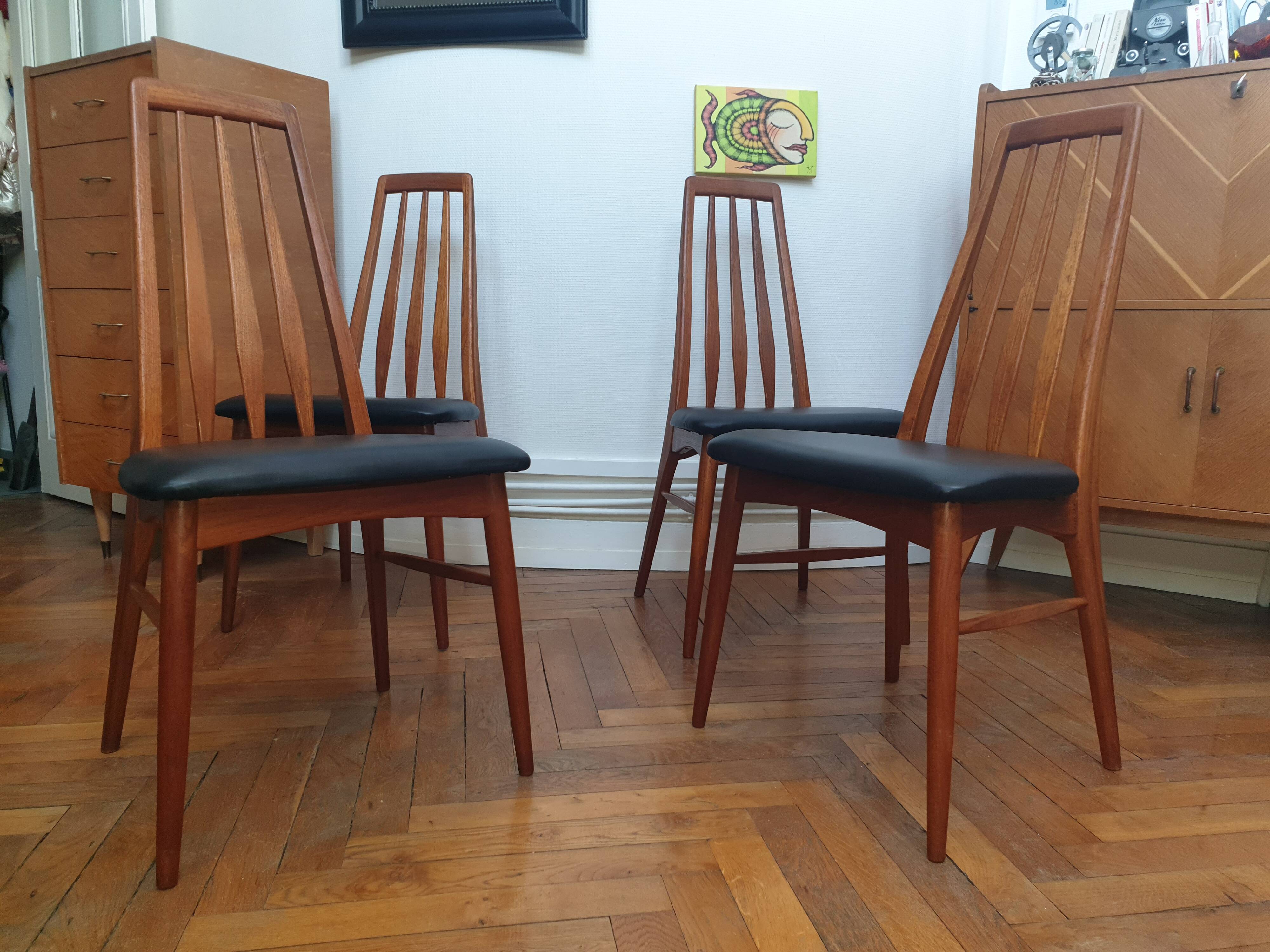 Set of 4 Danish Niels Koefoed Mid-Century chairs