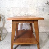 Coffee table vintage compass foot 50 60 oak