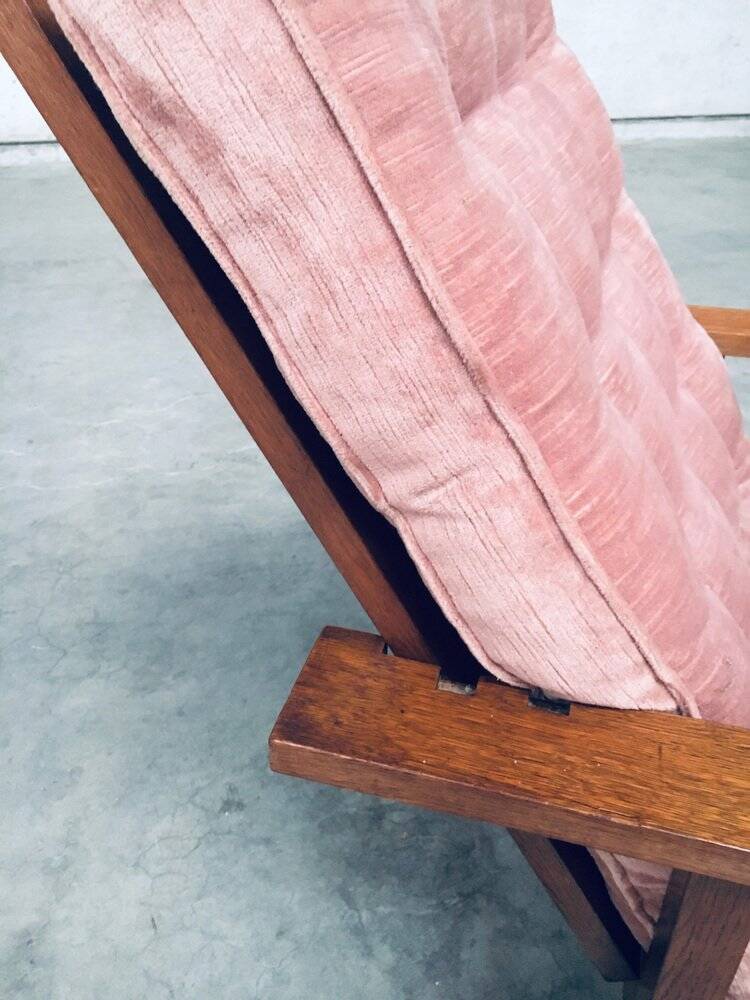 Dutch Art Deco Modernist Reclining Grand Armchair, Netherlands, 1920s