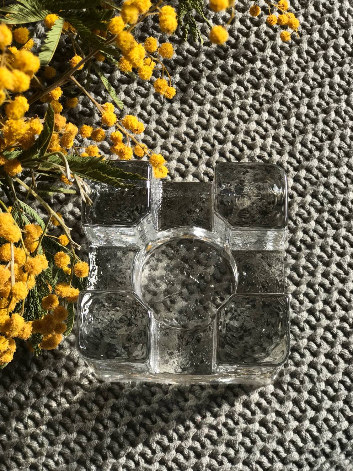 Glass candle holder