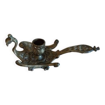 Antique gilt bronze hand candle holder