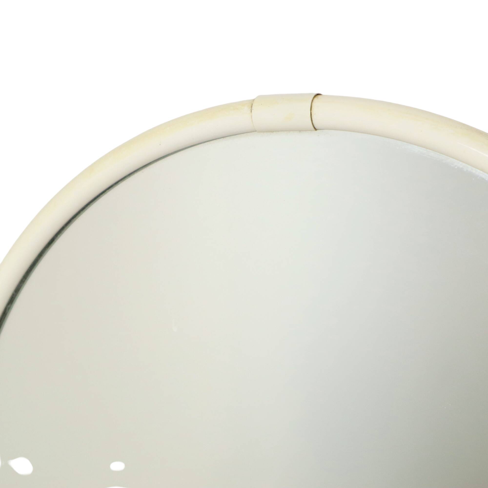 Miroir rond années 1960 vintage inda italie plastique blanc 46cm