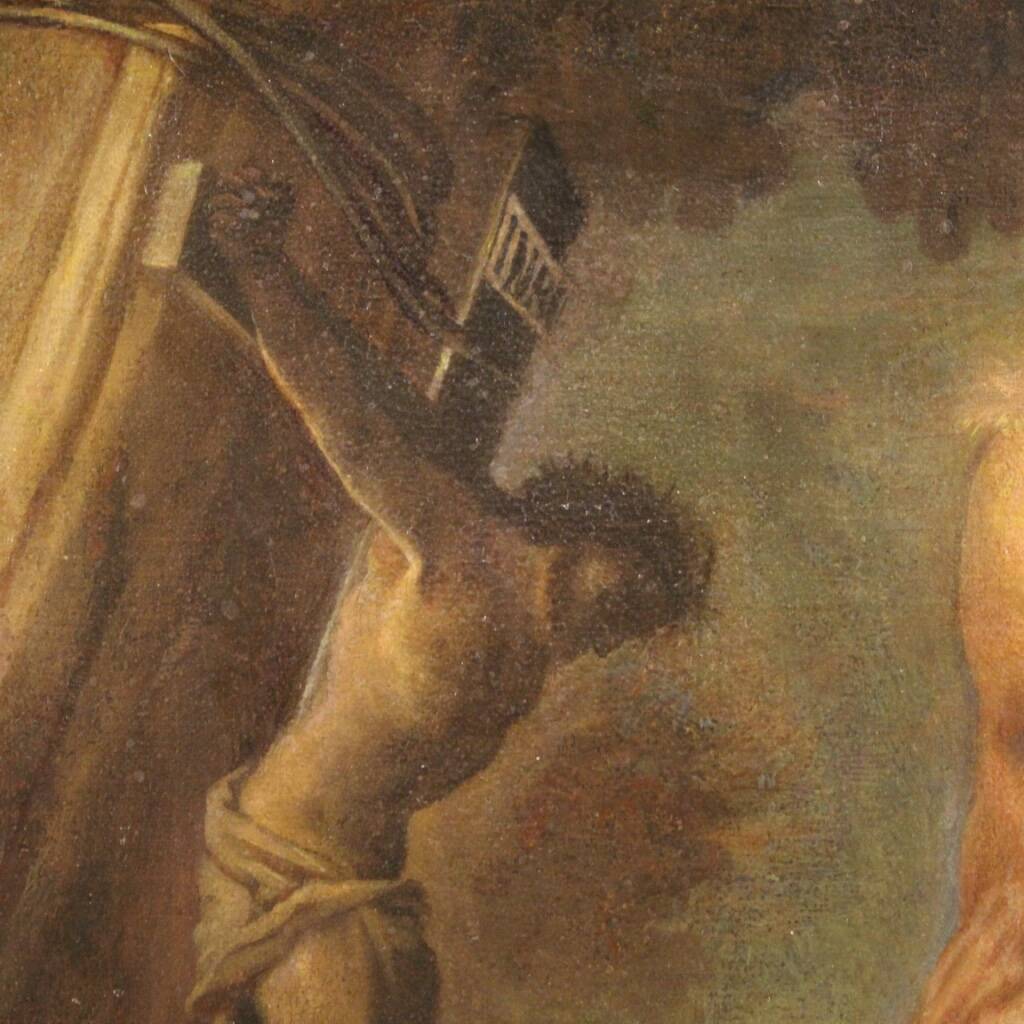 Antique religious painting from the 17th century, Saint Jerome