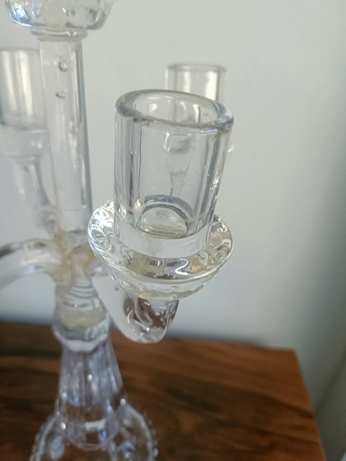 Chandelier, candelabra in bubbled blown glass