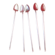 5 spoons silver metal straws for cocktail