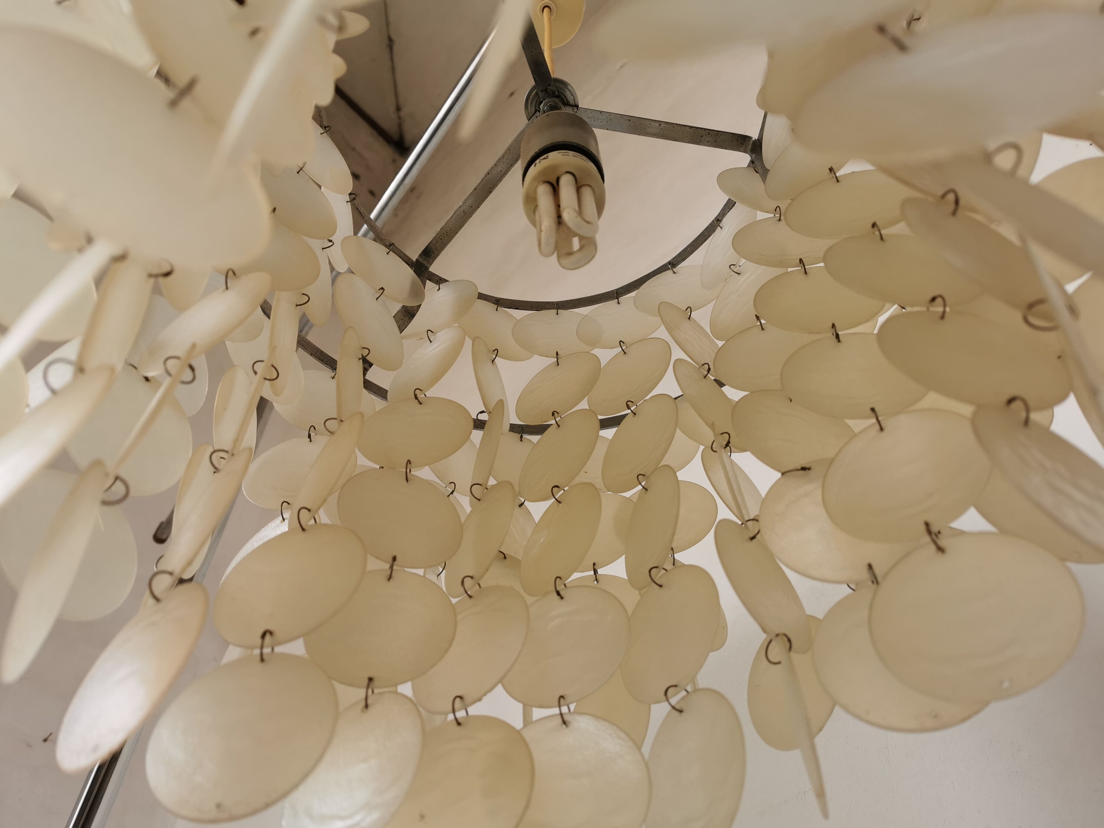 Vintage mother-of-pearl chandelier from the 70s