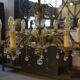 Metal suspension with pendants attributed to Maison Jansen 1970s.