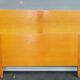 Vintage bed 1960 geometric marquetry 140