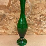 Ancien pichet aiguière verre vert & transparent vintage