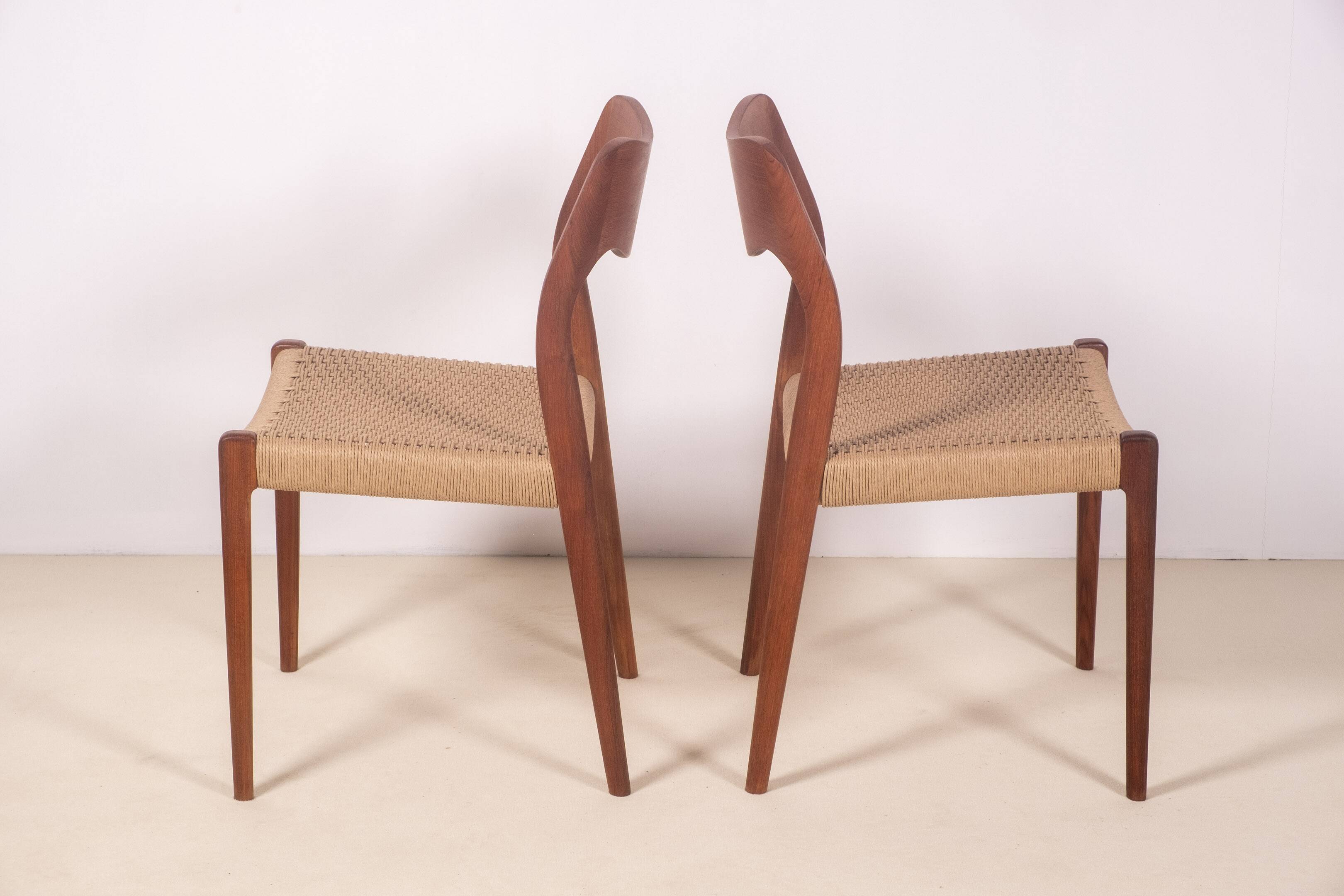6x Niels Møller Model 71 teak, 1960s, Denmark