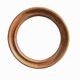 Old round wall mirror in solid wood - 51 cm