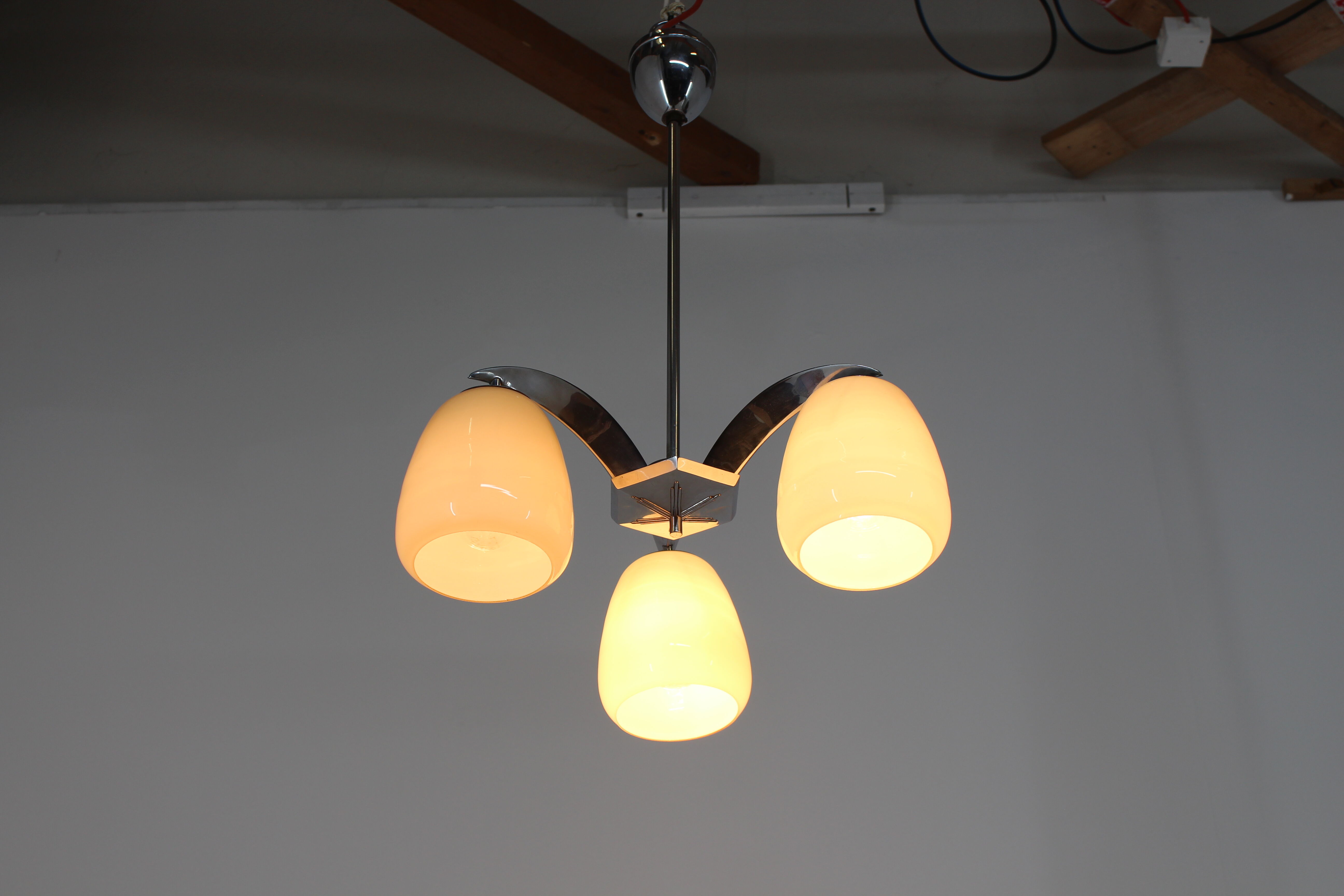 Village Silver chandelier Zukov 1950‘s