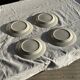 Set of 4 small white earthenware dessert plates D20