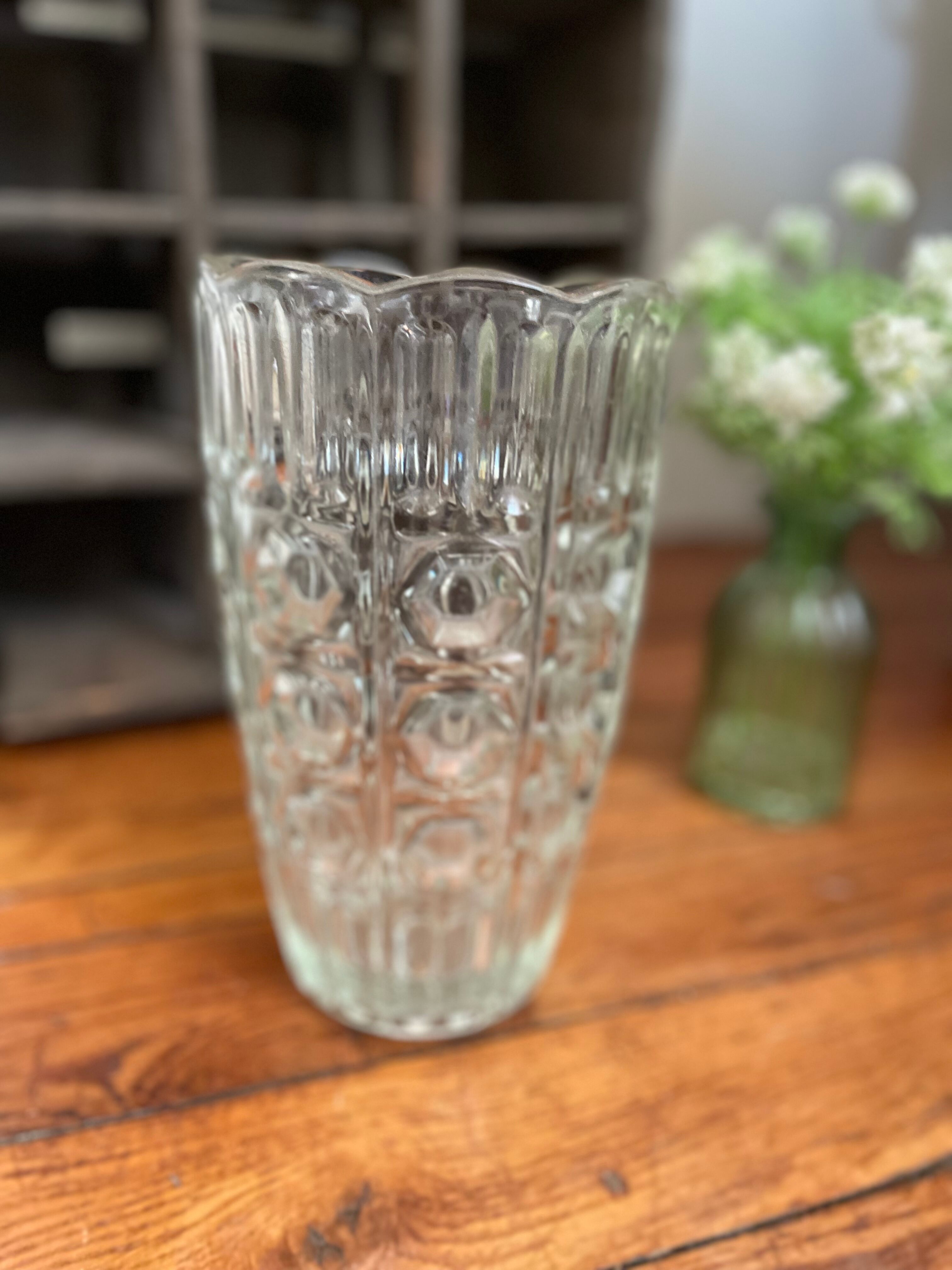 Vintage glass vase 1960 1970