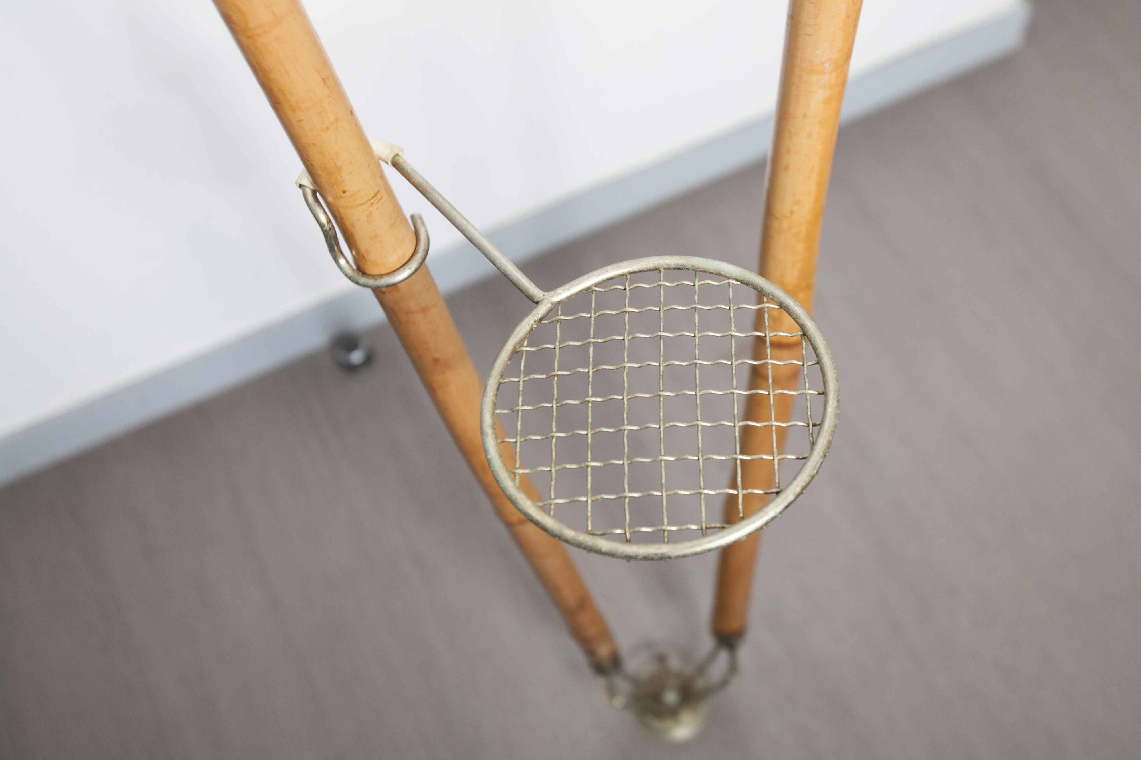 Indoor rotating plant holder 1960 bamboo and brass