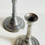 Pair of vintage pewter candlesticks