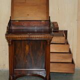 Davenport Regency Antique Desk Circa 1810-1820 in Hardwood and Leather