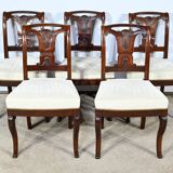 Suite of 5 Cuban Mahogany Chairs, Restoration Period – Early 19th Century