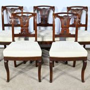 Suite of 5 Cuban Mahogany Chairs, Restoration Period – Early 19th Century