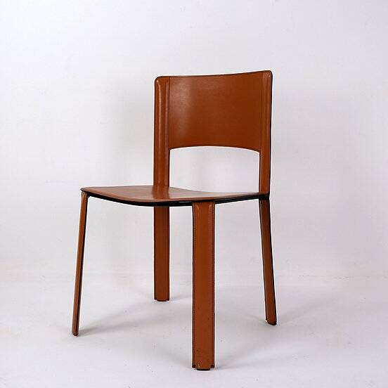 saddle leather chair cognac Cidue