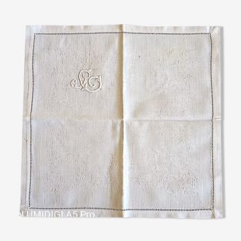 Antique damask table linen - monogrammed