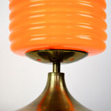 Mid-century orange glass table lamp